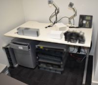 1 x Computer Workstation Desk with Two Monitor Bracket Arms
