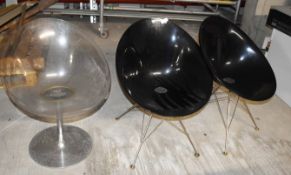 3 x Kartell Stark Acrylic Chairs
