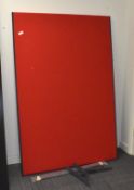 1 x Red Office Privacy Partition - Dimensions: 122 x 182 cms
