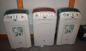 3 x Recycling Waste Bins - Manufactured by Glasdon - RRP £675