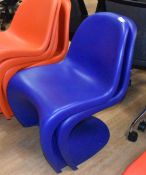 2 x Genuine VITRA VernerPanton Chairs - Blue Polypropylene Finish - Genuine Chairs with Vitra Verner