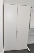 1 x Tall Upright Office Storage Unit in Grey with Metal Shelves - Dimensions: ?