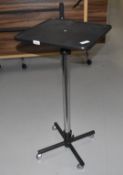 1 x Tall Media Table on Castos - 45cm x 45cm Surface For Projectors or Laptops