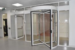 1 x Boon Edam Large Security Entrance with Dor-O-Matic Door and Revolving Door - H280 x W500 cms