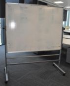 1 x Large Freestanding Whiteboard on Castors