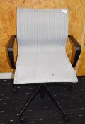 1 x Vitra Office Swivel Chair on Castors - Featurs a Light Grey Seat with Black Frame, Armrests and