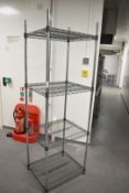1 x Commercial Kitrchen Wire Shelving Unit - Coated in a Dark Grey Hygenic Finish - Dimensions: H182