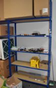 3 x Boltless Storage Racks in Blue - Includes Wooden Shelves - Dimensions: H240 x W123 x D40 cms