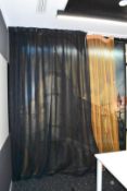 2 x Sets of Orange and Black Curtains - Covers an Area of H275 x 280 cms