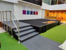 1 x Large Raised 20 x 13ft Stage with Steps, Handrails and Two 55 Inch Samsung Monitors