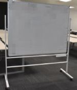 1 x Large Freestanding Whiteboard on Castors