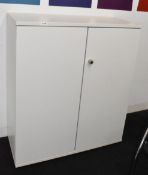 1 x Two Door Office Storage Cabinet in Grey with Metal Shelves