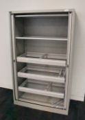 1 x Upright Office Storage Cabinet with Tambour Doors and Document Racks