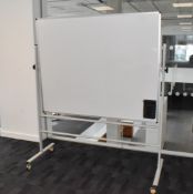 1 x Large Freestanding Whiteboard on Castors