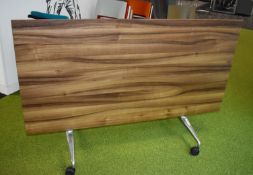 1 x Orangebox Walnut Folding Table with Chrome Legs H73 x W160 x D80 cms