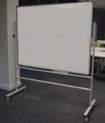 1 x Large Revolving Whiteboard on Castors