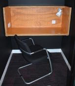 1 x Wall Mounted Office Desk with Sockets, Lamp and Office Chair H57 x W131 x D50 cms