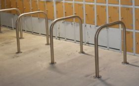 10 x Floor Mounted Bike Racks in a Chrome Finish