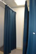 1 x Set of Curtains with Rails - Previously Used in a Prayer Room to Create Three Separate Prayer