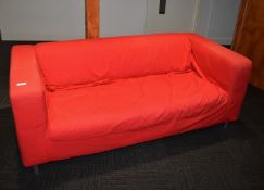 1 x Large Modern Sofa with Removable Red Cover - Length: 175 cms