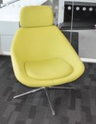 1 x Allermuir Contemporary Swivel Armchair Upholstered in Herville Blazer Fabric