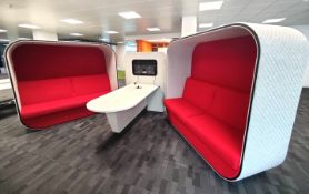 1 x Boss Design Three Piece Cocoon COC/1 Meeting Booth in Grey Red