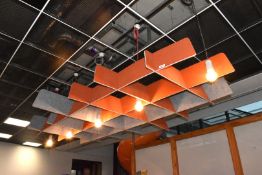 1 x Ceiling Acoustic Panels in Orange / Grey H21 x W300 x D160 cms