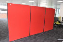 3 x Red Office Privacy Partitions22 x 182 cms