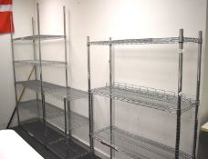 4 x Chrome Wire Shelving Racks