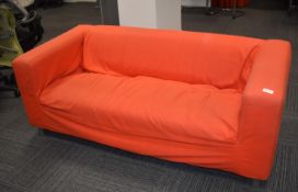 1 x Large Modern Sofa with Removable Red Cover - Length: 175 cms