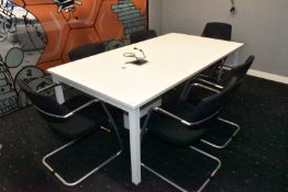 1 x Board Room Office Meeting Table Featuring an Exeron Cubby with Power Sockets and Under Cabinet