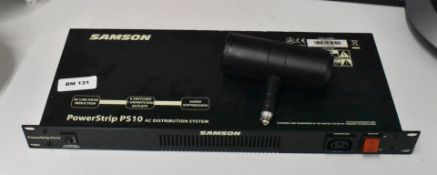 1 x Samson PowerStrip PS10 AC Distribution System and a Panasonic AW-HE2 Camera