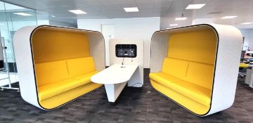 1 x Boss Design Three Piece Cocoon COC/1 Meeting Booth in Grey / Yellow