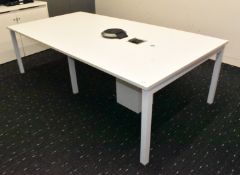 1 x Boardroom Meeting Table Featuring Cantilever Legs, Electron Cable Cubby with Power Sockets