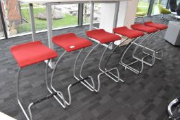 6 x Orangebox Spring O2 Bar Stools with Red Seats