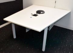 1 x Boardroom Meeting Table Featuring Cantilever Legs, Electron Cable Cubby with Power Sockets and