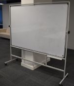 1 x Large Revolving Whiteboard on Castors