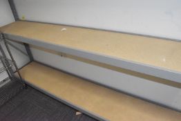 1 x Boltless Shelving Rack - Grey Metal Heavy Duty Shelving with Wooden Shelves