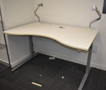 1 x Computer Workstation Desk with Two Monitor Arms