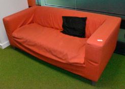 1 x Large Modern Sofa with Removable Red Cover - Length: 175 cms