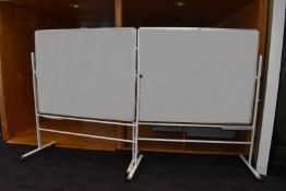 2 x Large Freestanding White Boards on Castors
