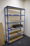 1 x Boltless Storage Rack in Blue - Includes Wooden Shelves 200 x W245 x D48 cms