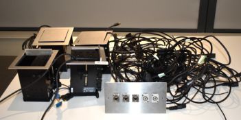 4 x Extron Cable Cubby Units for Office Tables Plus a Selection of Wires