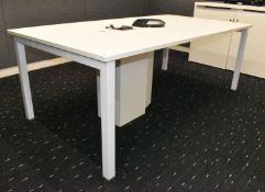 1 x Boardroom Meeting Table Featuring Cantilever Legs, Electron Cable Cubby with Power Sockets
