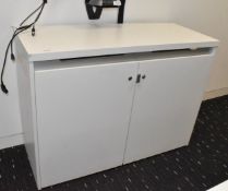 1 x Two Door Office AV Media Cabinet - Manufactured by AV - Features Castor Wheelsls, Space to Add