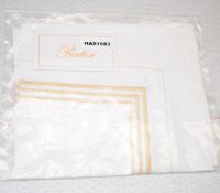 1 x PRATESI 'Tre Righe' Luxury 100% Egyptian Cotton Pillowcase Sham with Copper Embroidery -