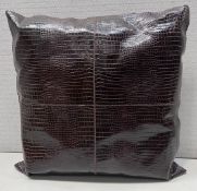 1 x O'HARE & D'JAFER Large Brown Croc Cushion - 55X55cm - Ref: CNT750/B2-7 - CL845 - NO VAT ON THE