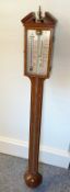 1 x 20th Century Stick Barometer in an Inlaid Mahogany Case - Height 95cms