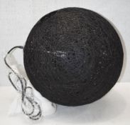 1 x Mid Century-Style 'Linear' ⌀50cm Statement Ceiling Light, in Black - Ref: K622/WH2 - CL987 -