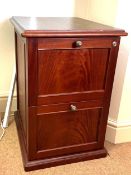 1 x Mahogany Two Drawer Filing Cabinet